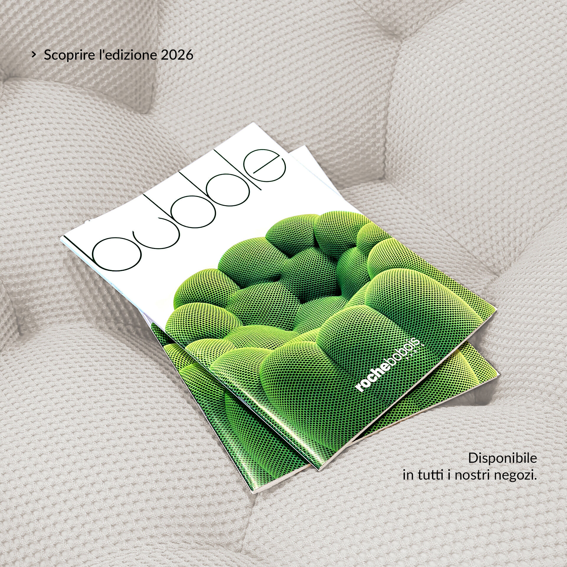 Bubble Brochure - Scoprire l'edizione 2026. Disponibile in tutti i nostri negozi.